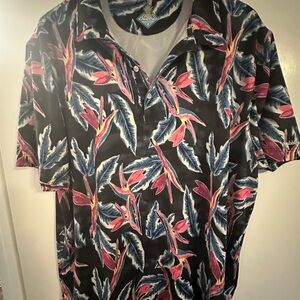Chubbies Men's Leaf Print Shirt - Black, Pink, and Blue